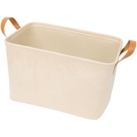 Coș de Depozitare Elegant cu Mânere din Piele - Soluția Perfectă pentru Organizarea Casei Tale