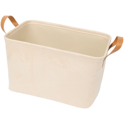 Coș de Depozitare Elegant cu Mânere din Piele - Soluția Perfectă pentru Organizarea Casei Tale