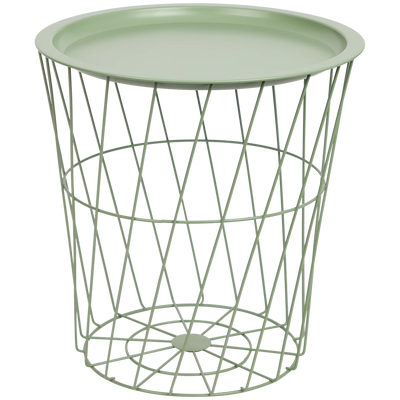 Măsuță de cafea elegantă 2 în 1 cu coș de depozitare din sârmă – Stil și funcționalitate pentru casa ta, Ø 37 cm