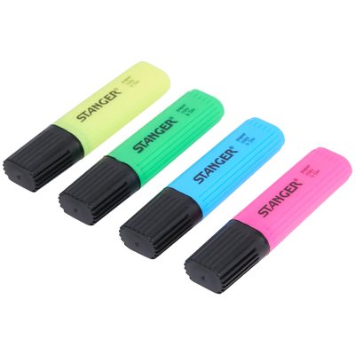 Markere Profesionale Stanger - Set 4 Culori Neon Vibrante