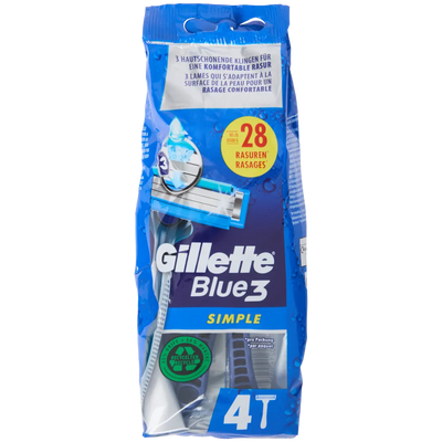 Aparat de Ras Gillette Blue3 Simple - Set 4 Bucăți | Performanță și Confort