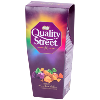 Nestlé Quality Street Amestec de ciocolate cremoase, toffee moale și umpluturi delicioase, 11 gusturi diferite, 265 g