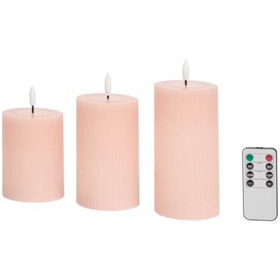 Set LED Lumânări Decorative cu Telecomandă - 3 Bucăți - Atmosferă Sigură și Elegantă