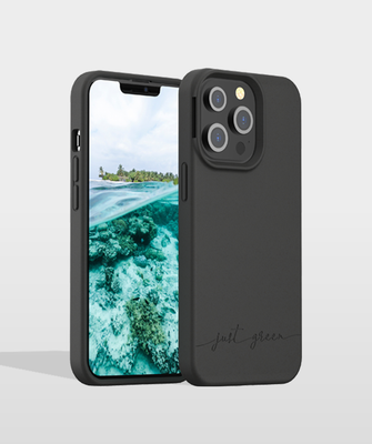 Husa biodegradabila Bigben Just Green pentru iPhone 13 Pro, Neagra