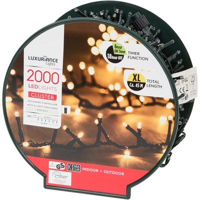 Ghirlande de Crăciun XL Luxuriance Lights - Iluminare Festivă și Ecologică | Aprox. 45 metri | 2000 leduri