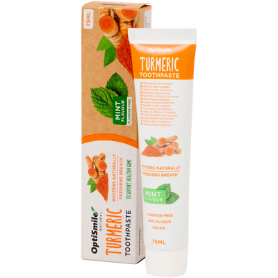 Pastă de Dinți Naturală OptiSmile Curcuma și Mentă - Ingrijire Orală Vegană și Eficientă