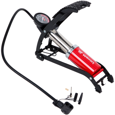 Pompă de Picior Profesională Walfort cu Manometru - Presiune Exactă pentru Biciclete și Mingi