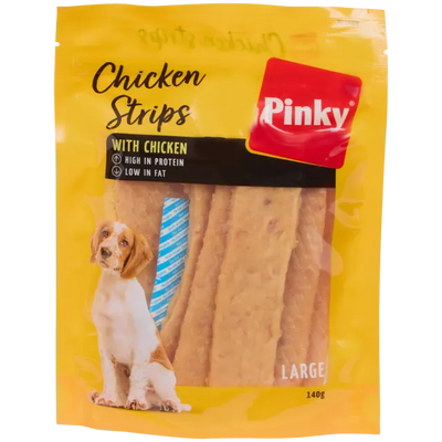 Gustări Premium Pinky: Fâșii Delicioase de Pui pentru Câinele Tău