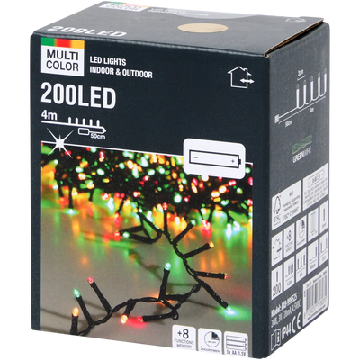 Instalație Luminoasă Multicoloră de Crăciun - Adaugă Magie Sărbătorilor! 200 de leduri | 4 metri