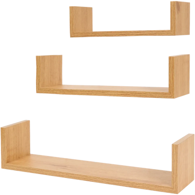 Set 3 Rafturi de Perete din Bambus - Design Modern și Ecologic