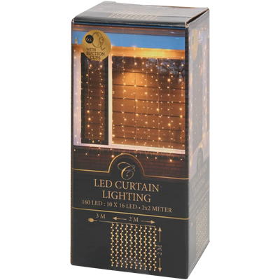 Perdea de Lumini LED - 160 LED-uri, 200x200 cm - Perfectă pentru Crăciun și Atmosferă | 160 de leduri | 200 x 200 cm