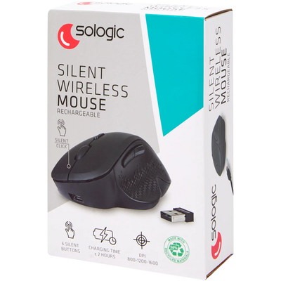 Mouse Wireless Ergonomic Sologic - Reîncărcabil, 6 Butoane Silențioase