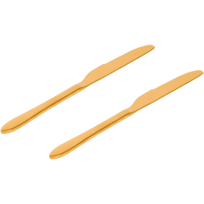 Cuțite de Masă Premium Aurii - Set de 2 Bucăți pentru o Experiență Culinară Elegantă