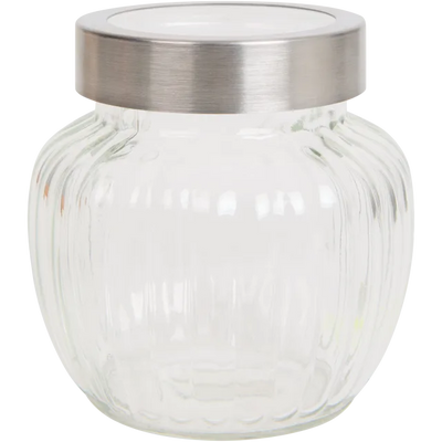 Recipient Elegant cu Capac Ambition - Sticlă Rezistentă și Design Striat