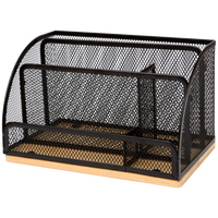 Organizator de Birou Premium din Bambus și Metal - Soluția Perfectă pentru un Spațiu de Lucru Ordona și Elegant