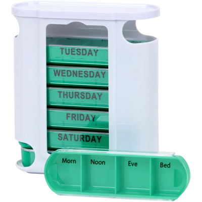 Cutie Zilnică pentru Pastile - Organizator Săptămânal cu 4 Compartimente