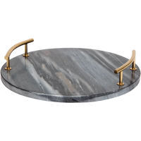 Tavă Elegantă de Servire din Marmură cu Mânere Metalice - Adaugă Stil Mesei Tale