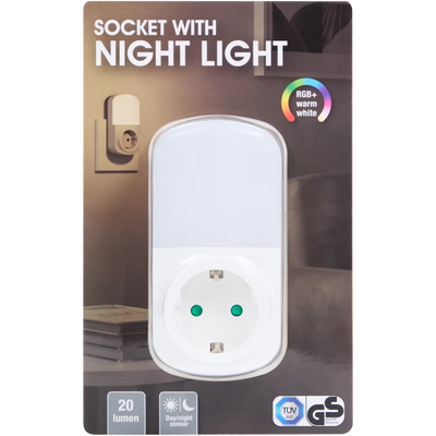 Ștecher Adaptor Inteligent cu Lumină de Veghe - Iluminare Ambientală Personalizată