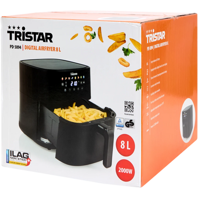 Friteuză cu Aer Cald XXL Tristar - Gătește Sănătos și Crocant! | 8 litri | 2000 de wați