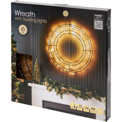 Coroniță LED de Crăciun - Lumina Caldă de Sărbătoare Ø 36x4 cm