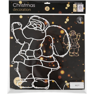 Decoratiune Luminoasa de Craciun, 24 LED-uri, cu Temporizator 36x41 cm | Diverse variante