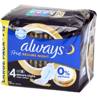 Absorbante Intime Always Free Secure Night - Mărimea 4, 12 bucăți - Protecție Maximă Noaptea