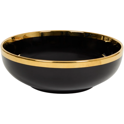 Bol de Salată Elegant cu Accente Aurii - Perfect pentru Servirea Festivă