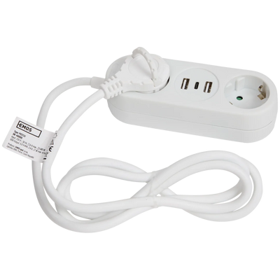 Multipriză Emos: Soluția Ideală pentru Încărcare Rapidă și Organizare - 4 Prize + USB (A+C)