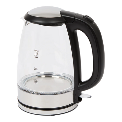 Fierbător Elegant din Sticlă Home Essentials - 1.7L, 2200W, Lumină LED Albastră