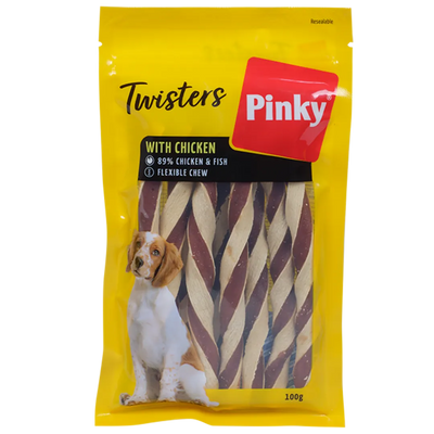 Snack Twister pentru Câini Pinky - Recompense Premium pentru Prietenii Tăi Blănoși