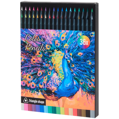 Set Profesional de Creioane Colorate Triunghiulare - 36 Culori Vibrante - Calitate Superioară