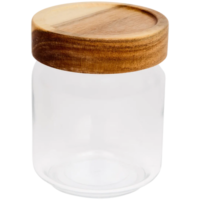 Recipient de Depozitare Elegant cu Capac din Lemn de Salcâm - Soluția Perfectă pentru Bucătăria Ta