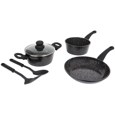 Set de Tigăi Profesionale Ceramic Marble cu Ustensile - Bucătăria Ta, Eficiență Maximă!