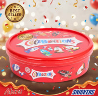 Cutia Cadou Celebrations - Mix de ciocolate delicioase, Mars, Snickers, Twix, 600g | 63 bucati