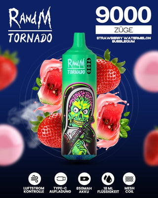 Tigara electronica Randm Tornado 9000 Fumuri, 2%, Pepene verde si zmeura