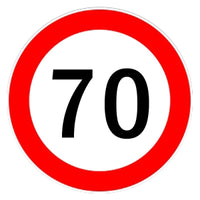 Autocolant limitator viteza 70km/h - Ø13cm