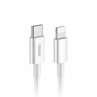 Cablu de date si incarcare USB Type-C la tip Lightning 20W 100cm FullLINK Amio Alb