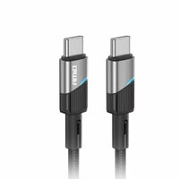 Cablu de date si incarcare USB Type-C la tip Type-C 60W 100cm cu LED FullLINK Amio Negru