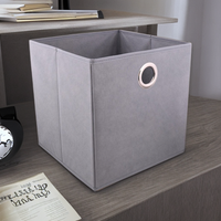 Cutie depozitare fibră sintetică, 31x31x31 cm, Gri