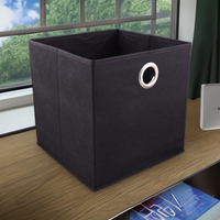 Cutie depozitare fibră sintetică, 31x31x31 cm, Negru