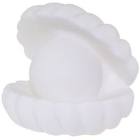Lampa de Veghe, Flippy, Model Scoica cu Perla, Lumina Calda, 10 x 8.5 cm, Led, Baterii Incluse 3 x LR44, Alb