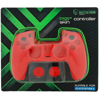 Set husa silicon Battletron pentru controller PS5, Rosu