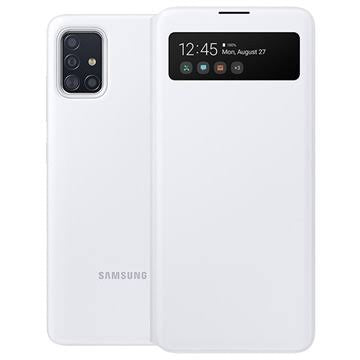 Husa Samsung Galaxy A42 5G, S View Wallet Cover, Original Samsung, White