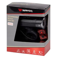 Set de lumini LED pentru biciclete Walfort STVZ0, 130 Lumen, Max. 100m, Indicator baterie