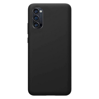 Husa protectie spate Lemontti silicon silky pentru Oppo Reno4 Pro 5G, Neagra